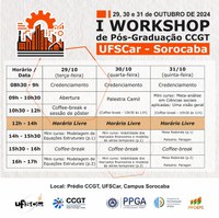 Programação do I Workshop de pós-graduação CCGT / UFSCar