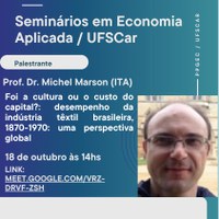 Seminário de Pesquisa em Economia - PPGEc-So -  18/10/2024 - sexta-feira (às 14hs)